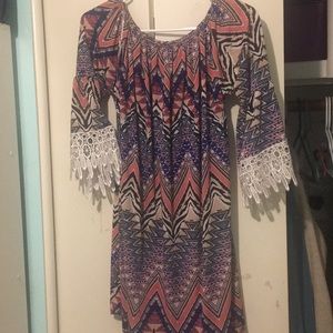 Boho print tunic dress